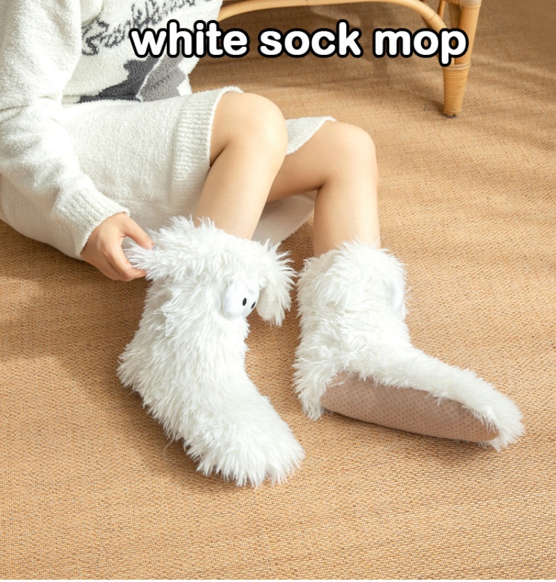 Womens Winter Cartoon Slipper Socks with Big Eyes Non-slip Floor Socks